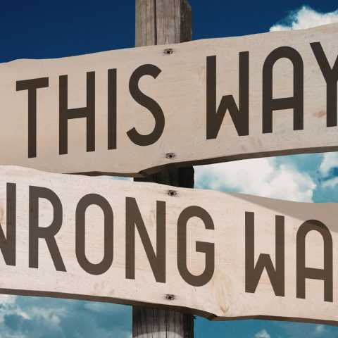 direzioni giusta e sbalgiata