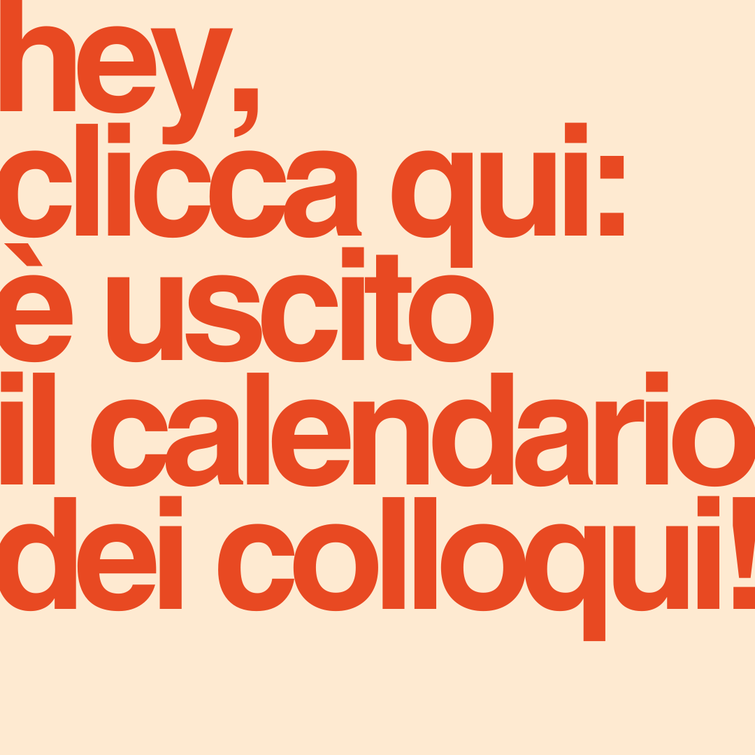 è uscito il calendario dei colloqui